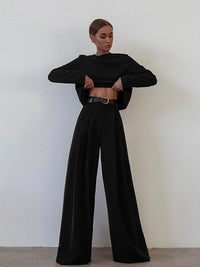 Élégant ensemble de palazzo 2 pièces avec combinaison et top pour femmes