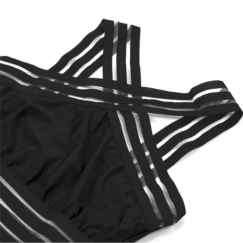 Monokini femmes avec dos croisé à lanières, taille affinée et jambes hautes pour une allure élégante et estivale