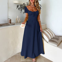 Robe longue élégante pour femmes avec épaules dénudées - Coupe flatteuse - Style chic et longueur maxi