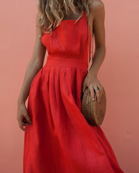 Robe à encolure carrée et halter - Écologique, Étroite, Élégance Toute Saison