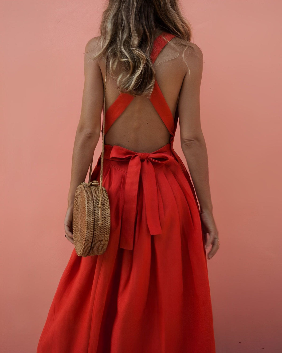 Robe à encolure carrée et halter - Écologique, Étroite, Élégance Toute Saison