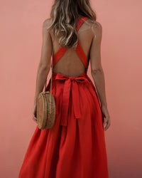 Robe à encolure carrée et halter - Écologique, Étroite, Élégance Toute Saison