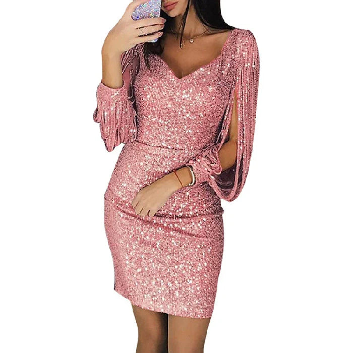 Vestige Midi de Lentejuelas para Mujeres - Ropa Nocturna Elegante y Glamourosa