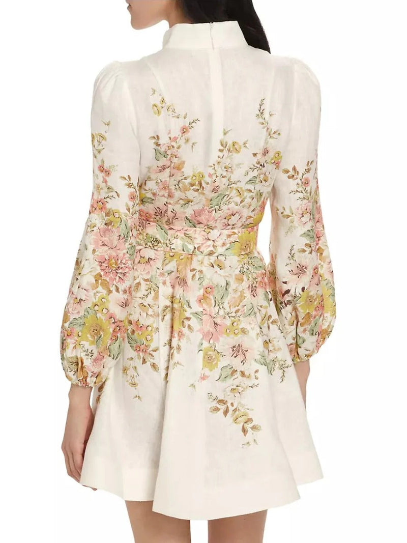 Mini robe chic à imprimé floral et boutons - Liv