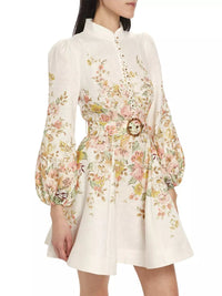 Mini robe chic à imprimé floral et boutons - Liv
