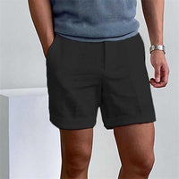 bermuda homme en lin - coupe décontractée - ourlet retourné - tissu léger et respirant
