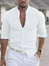 Chemise masculine décontractée - Boutonnière légère, respirante et élégante, pour un confort tout au long de la journée