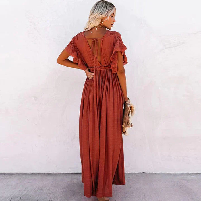 Robe de plage longue et élégante Anna pour un look d'été époustouflant
