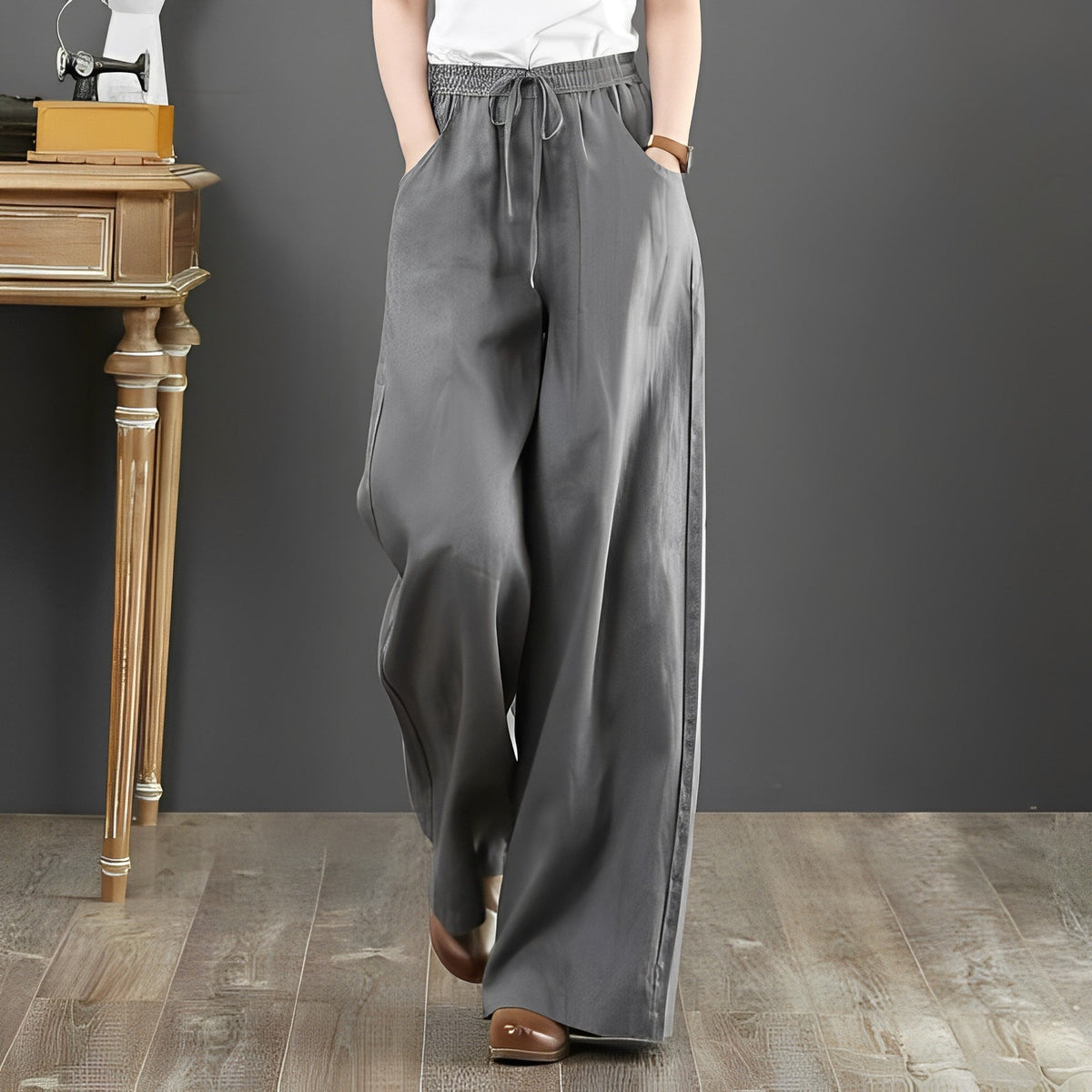 Pantalon à jambe large à la mode pour femmes - style lounge élégant pour un look quotidien stylé