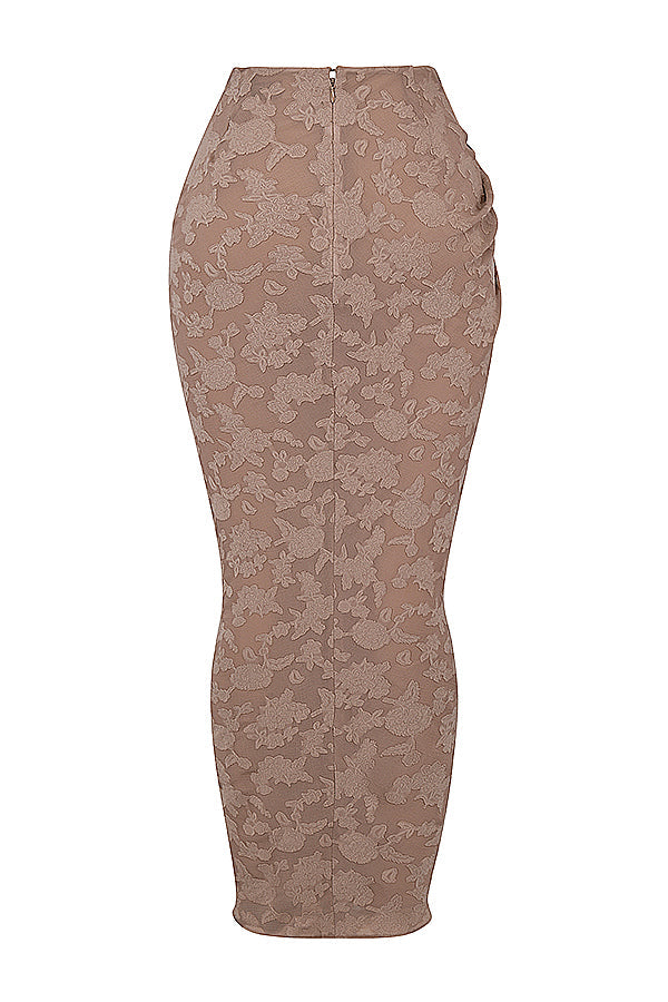 Élégante tenue pour femme comprenant un magnifique ensemble corset 2 pièces avec garniture en dentelle et une jupe longue élégante