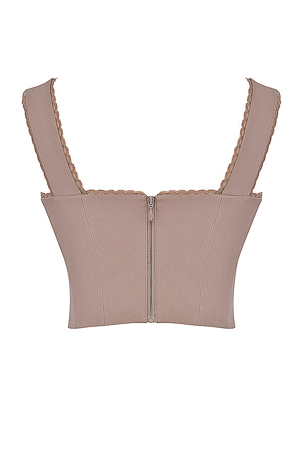 Élégante tenue pour femme comprenant un magnifique ensemble corset 2 pièces avec garniture en dentelle et une jupe longue élégante