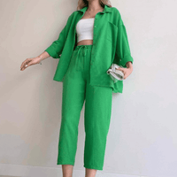 Ensemble décontracté 2 pièces pour femmes - haut et pantalon confortables pour une tenue élégante de tous les jours