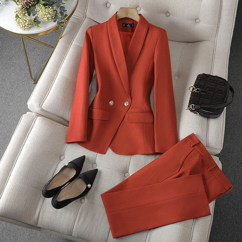 Élégant ensemble 2 pièces blazer et pantalon pour femme pour une tenue de bureau élégante et professionnelle