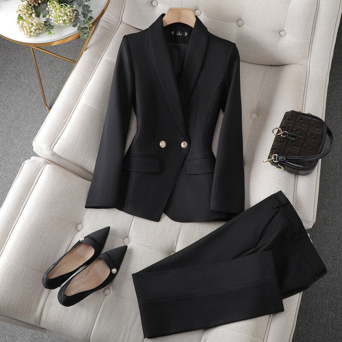 Élégant ensemble 2 pièces blazer et pantalon pour femme pour une tenue de bureau élégante et professionnelle