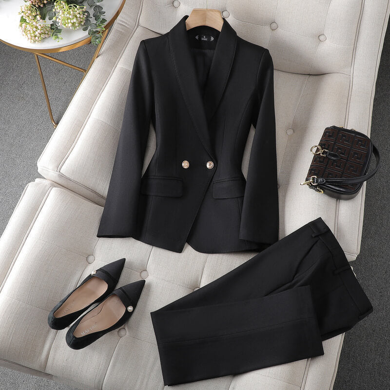 Élégant ensemble 2 pièces blazer et pantalon pour femme pour une tenue de bureau élégante et professionnelle