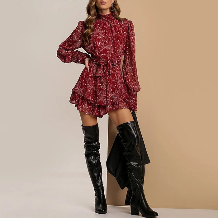 Mini robe élégante à imprimé floral pour femmes pour un look stylé
