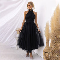 Robe élégante en maille à encolure haute et sans manches à la mode - Erin