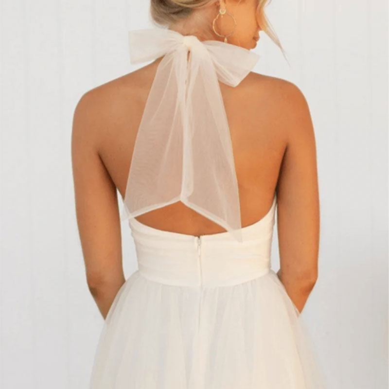 Robe élégante en maille à encolure haute et sans manches à la mode - Erin