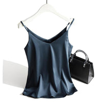 Camisole élégante en satin pour femmes - blouse élégante sans manches