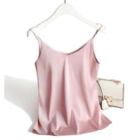 Camisole élégante en satin pour femmes - blouse élégante sans manches