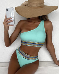 Ensemble de bikini à une épaule pour femmes, tendance et élégant