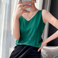 Elégant camisole en soie - Chemisier de luxe sans manches pour femmes pour un look sophistiqué