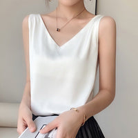Elégant camisole en soie - Chemisier de luxe sans manches pour femmes pour un look sophistiqué