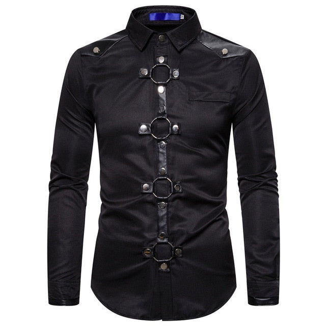 Camisa Gótica con Tachuelas para Hombre