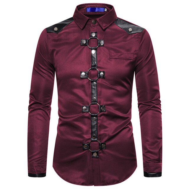 Camisa Gótica con Tachuelas para Hombre