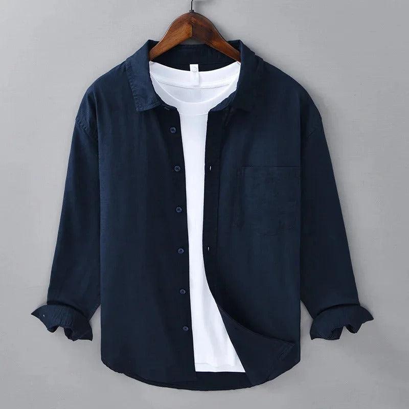 Chemise Homme Classique à Manches Longues - Style Décontracté à Boutons
