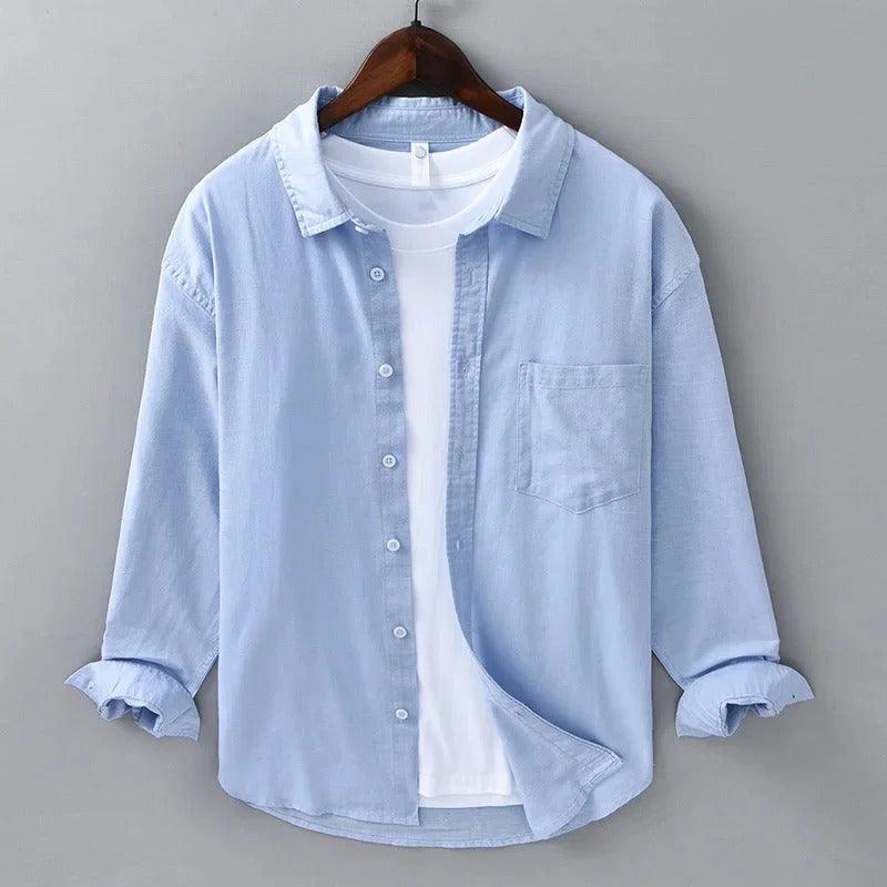 Chemise Homme Classique à Manches Longues - Style Décontracté à Boutons