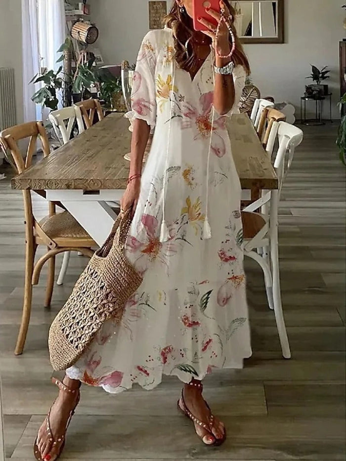 Robe longue bohémienne pour femmes - Élégance décontractée et style intemporel