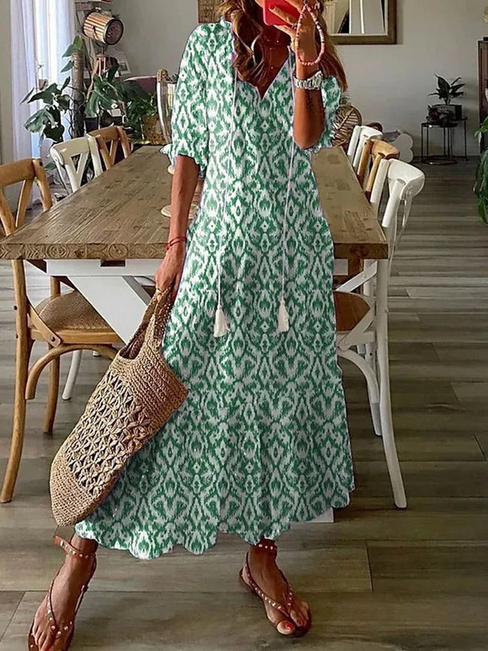 Robe longue bohémienne pour femmes - Élégance décontractée et style intemporel