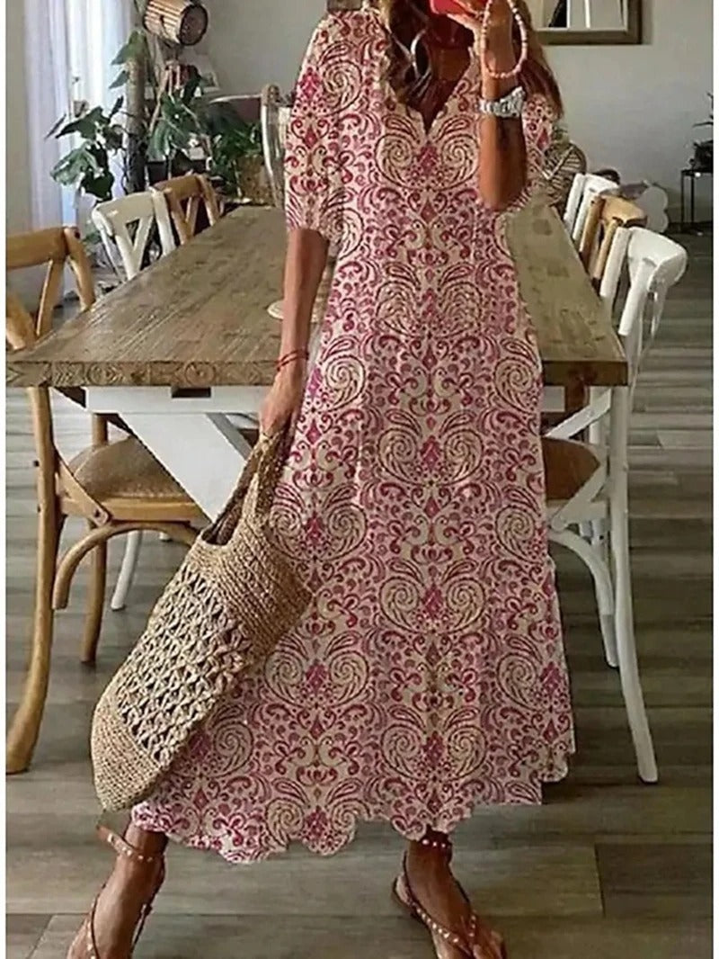 Robe longue bohémienne pour femmes - Élégance décontractée et style intemporel