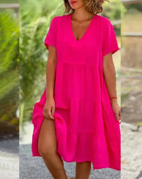 Chemise de nuit élégante et légère avec des ornements de couleur rose pour les femmes