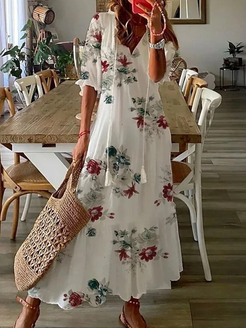 Robe longue bohémienne pour femmes - Élégance décontractée et style intemporel