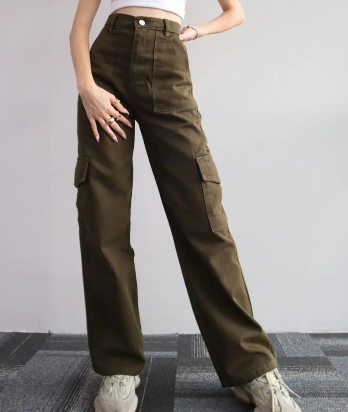 Pantalon cargo taille haute - Pantalon fonctionnel tendance pour femmes pour le style et le confort