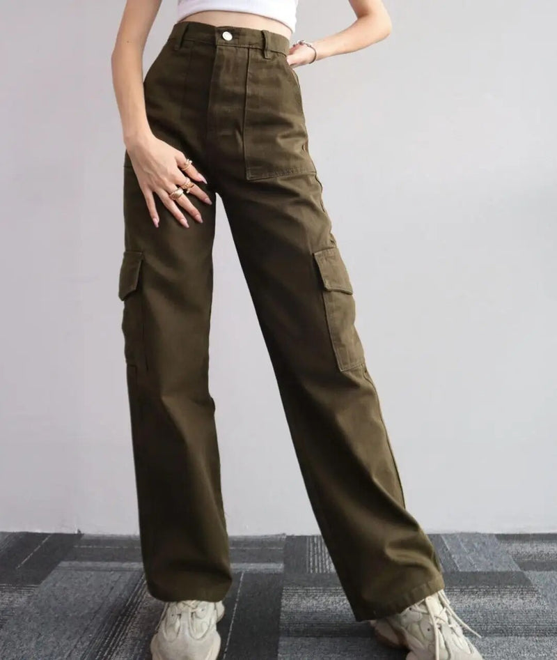 Pantalon cargo taille haute - Pantalon fonctionnel tendance pour femmes pour le style et le confort