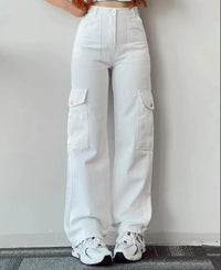 Pantalon cargo taille haute - Pantalon fonctionnel tendance pour femmes pour le style et le confort