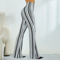 Élégant pantalon large rayé pour femme - noir et blanc confort et style