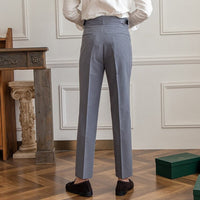 Gurkha Trousers for Men - Pantalon boutonné élégant à taille haute et à plis