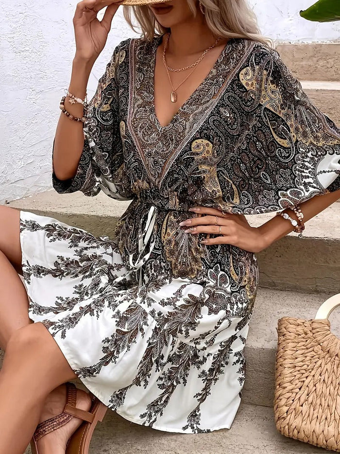 Robe élégante à manches courtes pour le printemps et l'été - Sanny