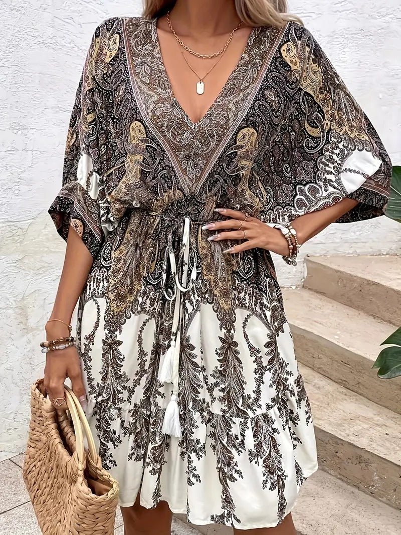 Robe élégante à manches courtes pour le printemps et l'été - Sanny
