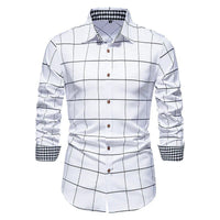 Chemise Homme à Carreaux Slim Fit à Manches Longues et Boutons - Style Décontracté Élégant