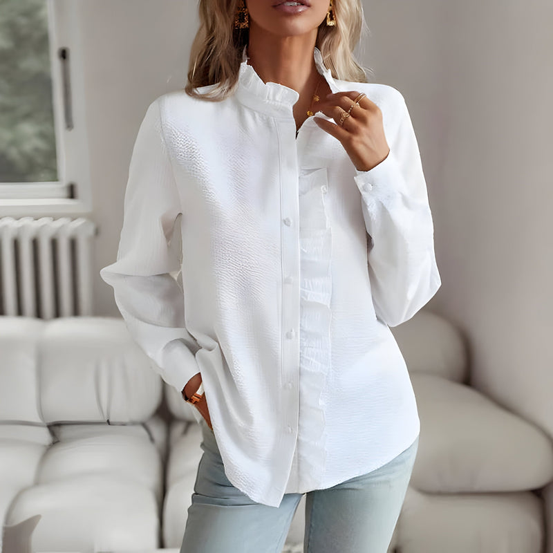 Élégante blouse rayée pour femme avec boutons pour un look élégant