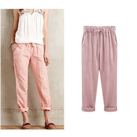 Pantalon élégant en lin léger pour femme - pantalon décontracté élégant et confortable pour toutes les occasions