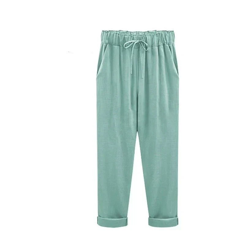 Pantalon élégant en lin léger pour femme - pantalon décontracté élégant et confortable pour toutes les occasions