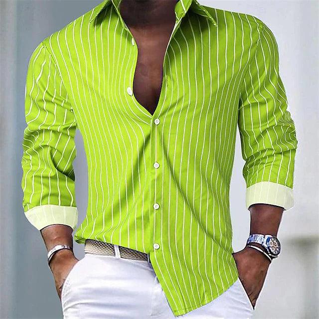 Camisoles Casual de l'homme à Maniche Lunghe con Bottoni Elegante e Comoda