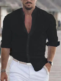 Chemise masculine décontractée - Boutonnière légère, respirante et élégante, pour un confort tout au long de la journée