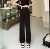 Pantalon large pour femme - look élégant pour le bureau, taille haute et coupe parfaite